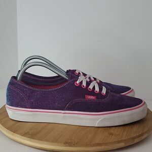 Vans Off the Wall Shimmer Magenta Low Top Sneakers Pink Purple Men's Size 10